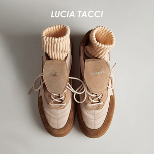 LUCIA TACCI原创设计师｜26春夏新品复古麂皮拼接休闲运动足球鞋