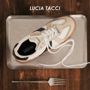 牛皮拼接厚底休闲德训鞋 LUCIA ｜26春夏新品 马嘉祺同款 TACCI此沙