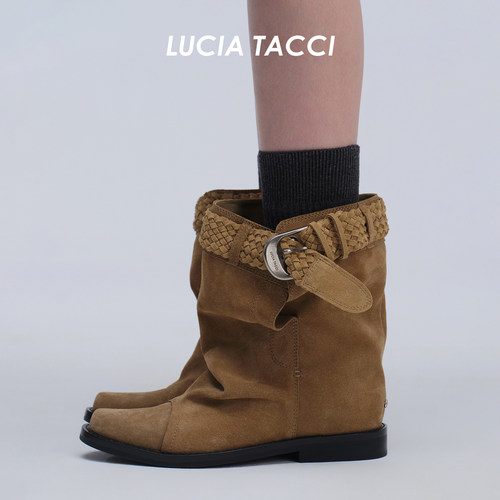 LUCIATACCI厚底休闲宽筒靴