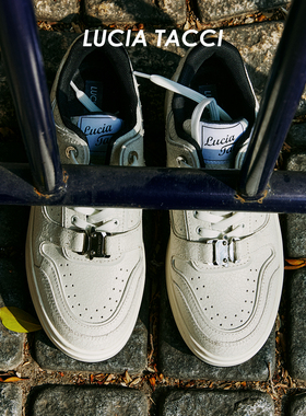 LUCIA TACCI董生活同款｜25秋冬新品爆裂纹牛皮厚底休闲增高板鞋