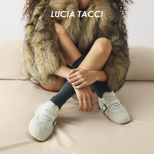 LUCIA TACCI祝绪丹同款｜秋冬经典科技羊毛拼接毛绒丑萌德训鞋女