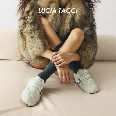 LUCIA TACCI 秋冬经典科技羊毛拼接毛绒丑萌德训鞋柔软休闲鞋子女
