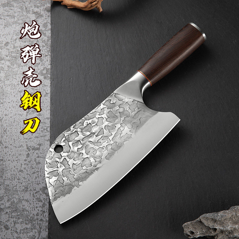李麻子 炮弹钢手工锻打菜刀苏家用锋利切片切肉厨师专用刀具厨房