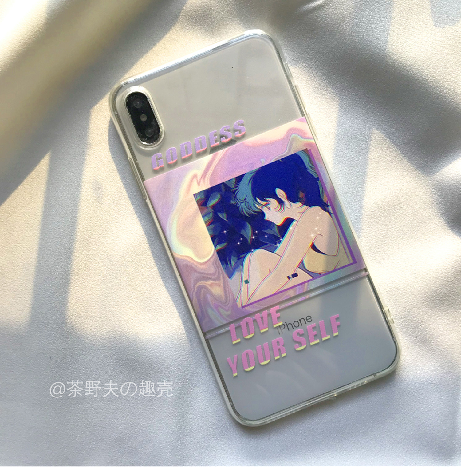 原创手机壳女神蒸汽波适用iphoneXs任意型号二次元保护壳ins透明