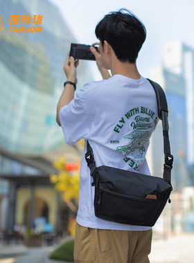 TARION 图玲珑相机包单肩防水单反摄影包适用佳能索尼富士斜跨包微单收纳内胆包便携休闲通勤骑行单背包TR-SB