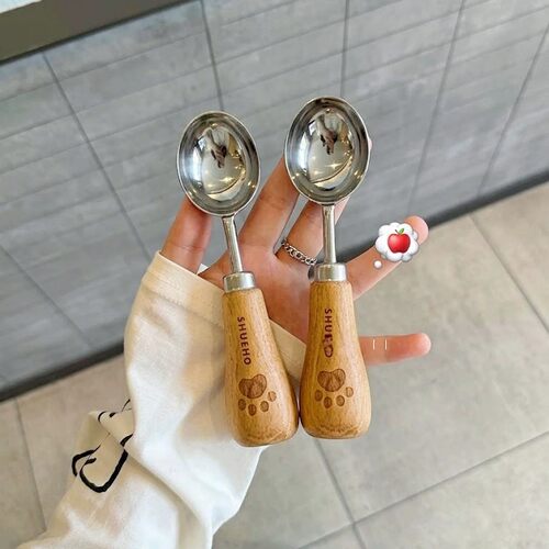 304不锈钢可爱西瓜勺可站立