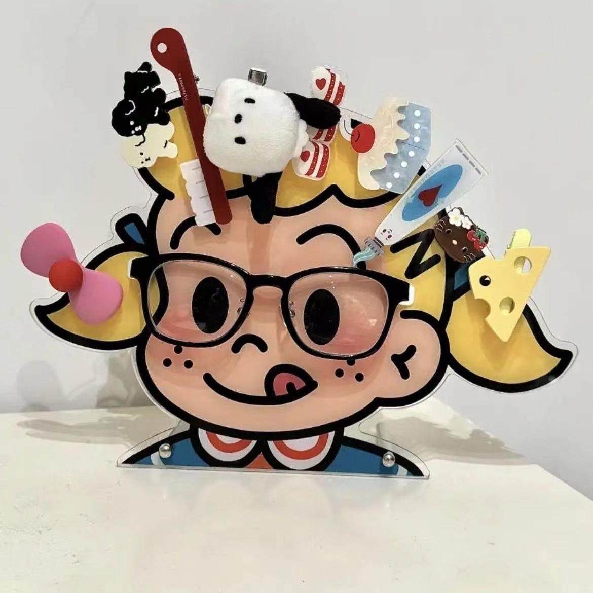 一个有趣的发夹收纳桌面装饰摆件