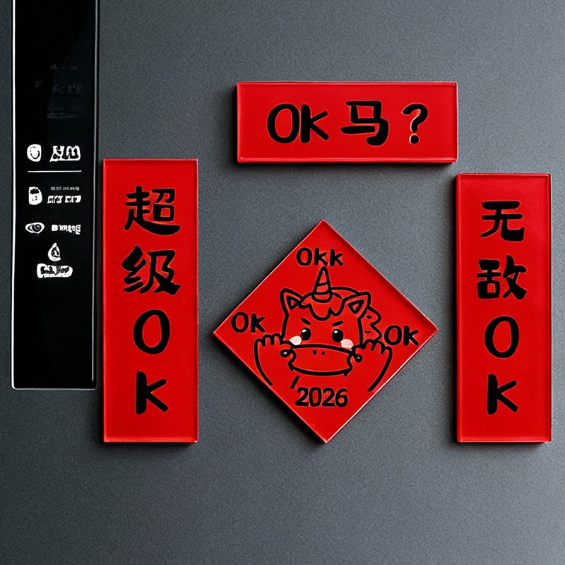 【新年装饰】磁吸对联马年冰箱贴2026国潮春联福字门贴氛围感布置,节庆用品/礼品,文化创意冰箱贴,淘宝优惠券,粉丝福利购,淘宝优惠卷
