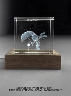 【只有你是我无可替代的玫瑰】浪漫治愈系水晶摆件送朋友生日礼物