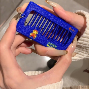 马里奥音乐钥匙扣左右滑动弹拨解压音效创意按拨发声3D打印挂件