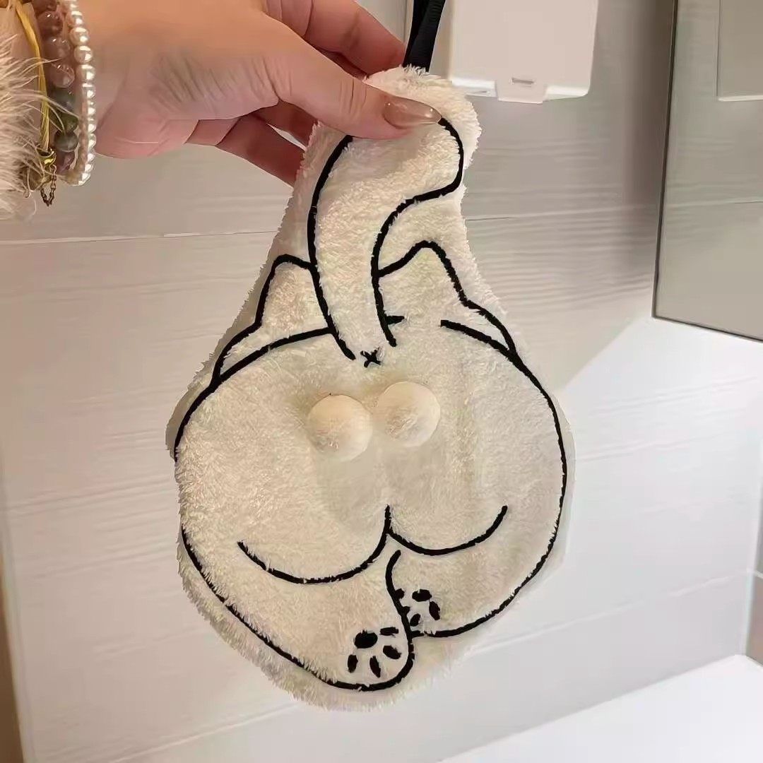 喵蛋擦手巾挂式可爱厨房浴室加厚珊瑚绒超强吸水毛巾手帕装饰挂件,家庭/个人清洁工具,厨房擦手巾,淘宝优惠券,粉丝福利购,淘宝优惠卷