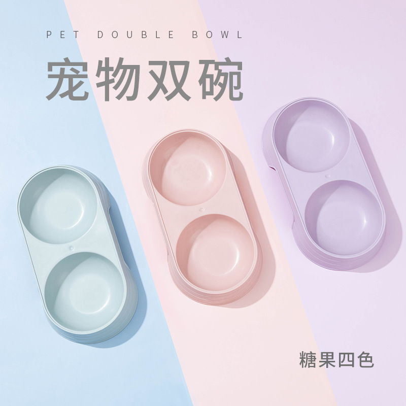 新品宠物双碗猫咪饮水机猫碗水粮一体狗狗高脚宠物碗猫宠物用品
