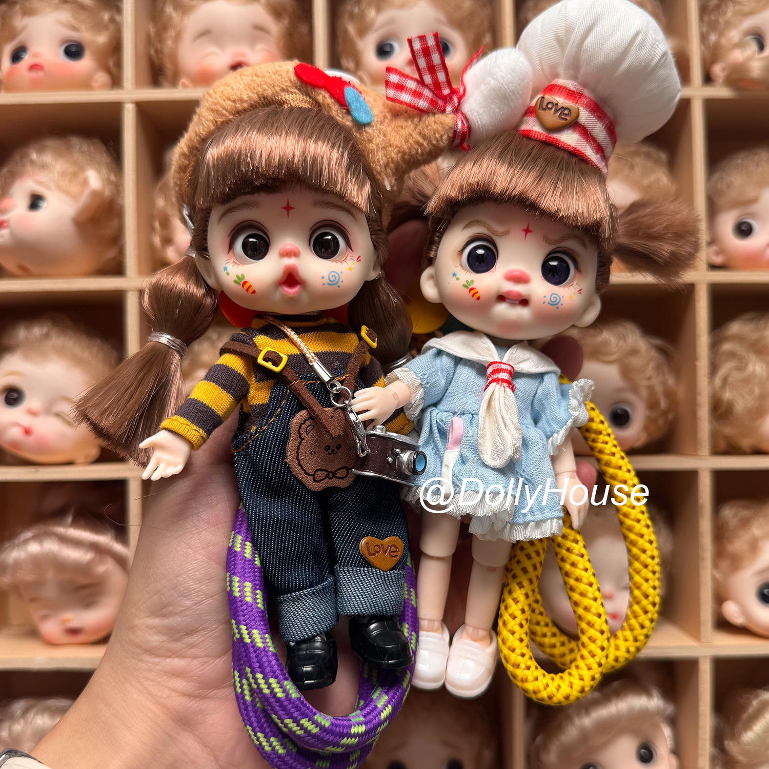 【甜心萌厨】可换装14厘米关节体可爱ob娃娃bjd玩偶带挂绳挂件