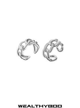 威茨堡简约百搭开口麻花戒指