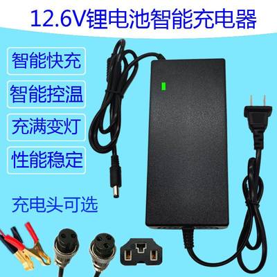 12V120AH大容量一体机锂电池电瓶充电器圆孔DC3A5A4A6A大功率快充