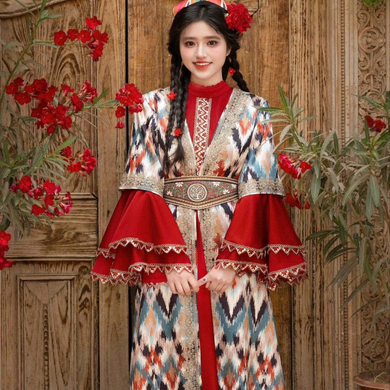 新款新疆喀什公主少女维吾尔族服装旅拍服饰民族影楼写真舞蹈套装