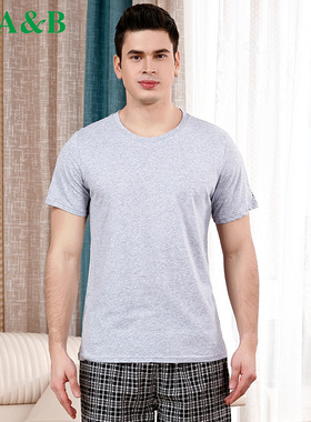 ab内衣男T恤全棉圆领打底透气汗衫运动宽松男士短袖衫TX02