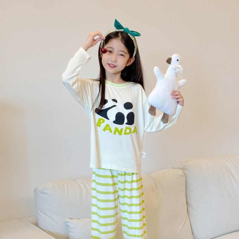 儿童睡衣莫代尔薄款圆领套头宽松