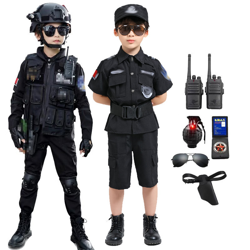 儿童警察服演出服警官服男孩童特警衣服玩具装备军装套装特种兵