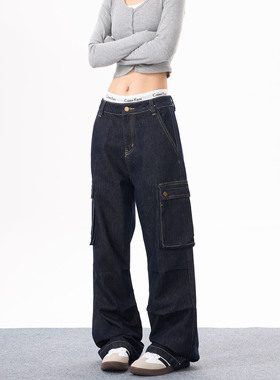 KYNOS 美式复古原色丹宁工装牛仔裤男女宽松vibe直筒百搭休闲长裤