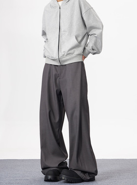 KYNOS 美式vintage简约休闲西裤男女高级感宽松百搭阔腿拖地长裤