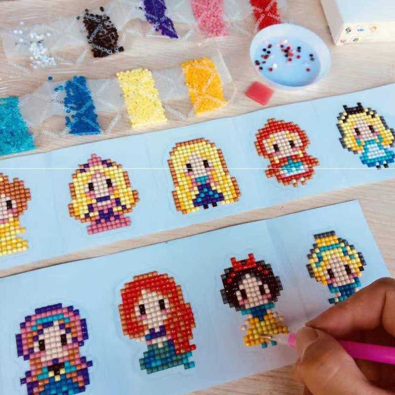 儿童diy手工创意粘贴制作钻石画拼图专注力训练视力锻炼益智玩JT