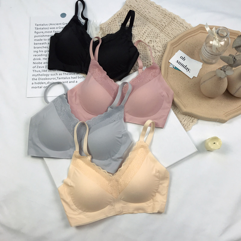 泰国乳胶内衣女无钢圈美背文胸背心吊带聚拢夏季薄款胸罩抹胸