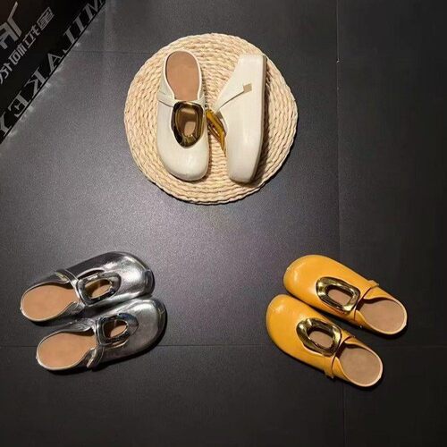 时尚休闲金属装饰厚底包头拖夏