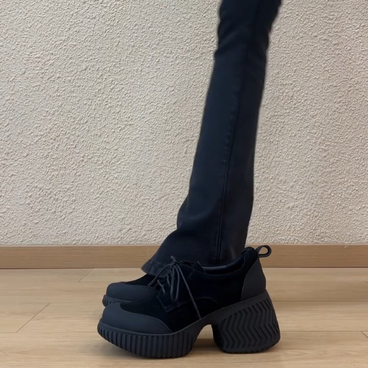 【软皮版】真皮复古风时尚圆头系带防水台厚底不累脚休闲深口单鞋,女鞋,深口单鞋,淘宝优惠券,粉丝福利购,淘宝优惠卷