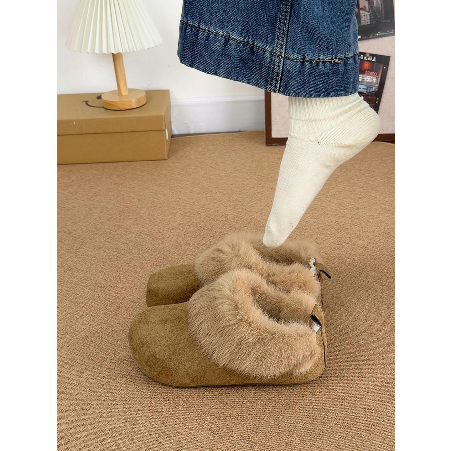 内增高雪地靴女勃肯棉鞋毛毛鞋