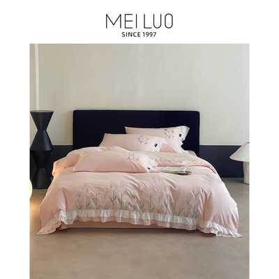 美罗家纺刺绣全棉四件套