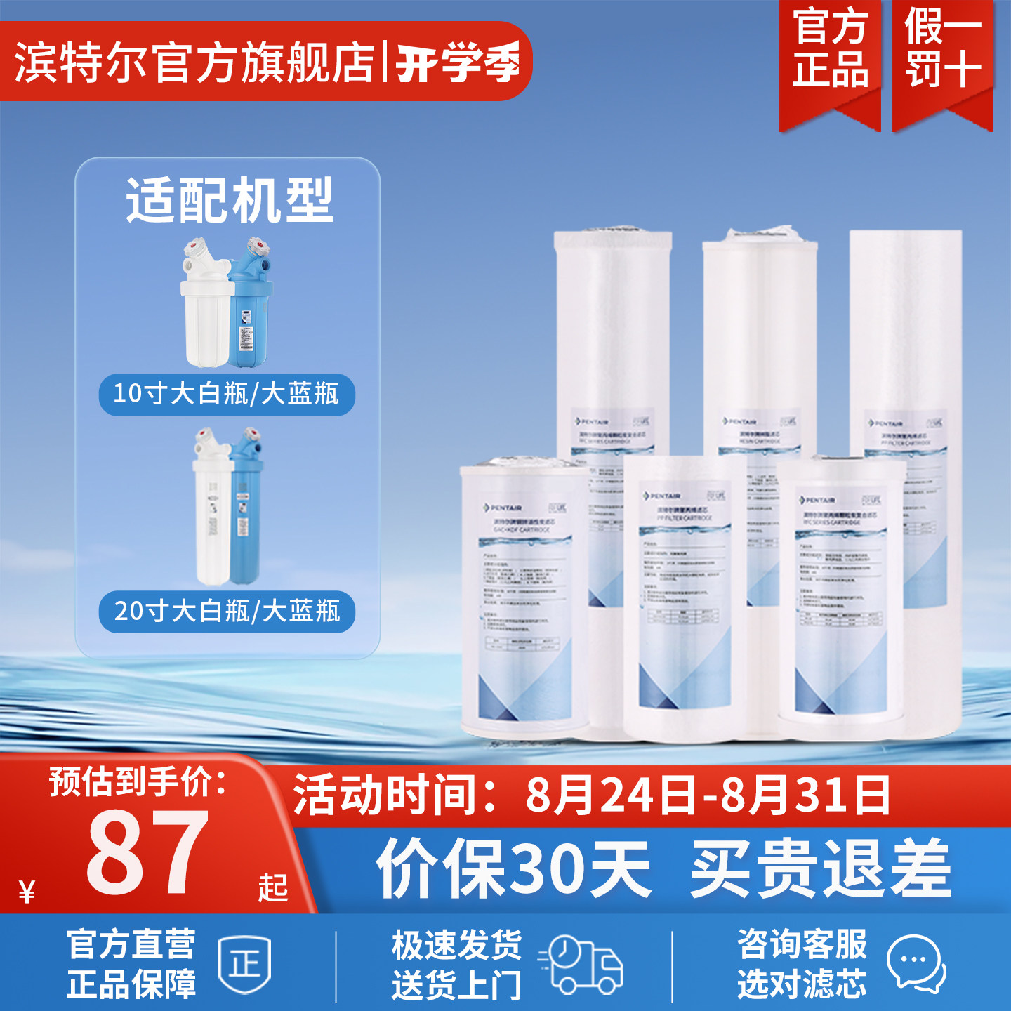 滨特尔大白瓶滤芯大蓝瓶