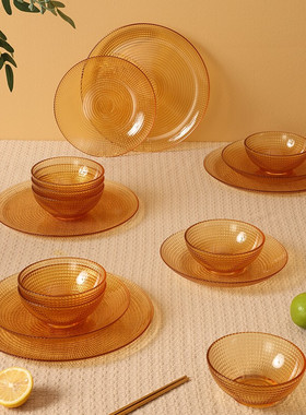 康宁餐具 晶莹系列波点餐具套装土耳其进口玻璃餐具 VS晶莹2件组