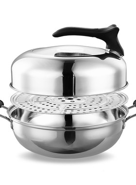 德世朗不锈钢多用汤锅家用全能锅单层蒸锅DFS-D066