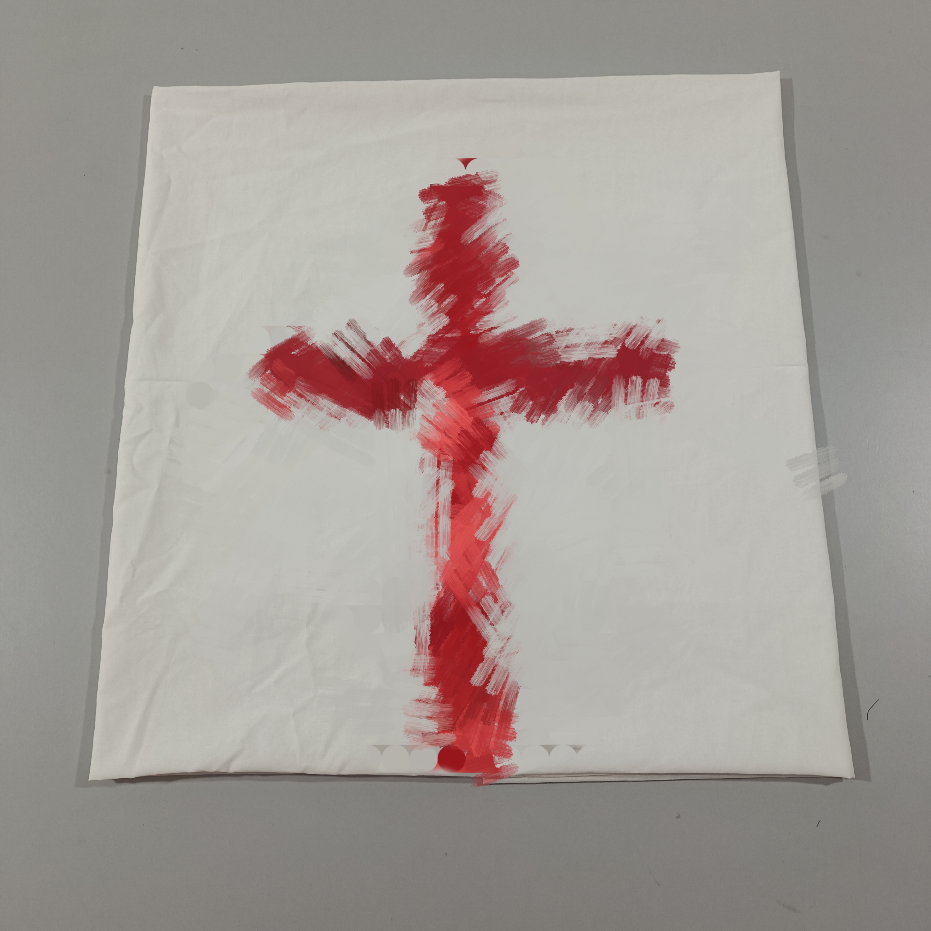 白色纯棉十字架盖单善单手绢盖脸布殡葬用品大小尺寸可以定制