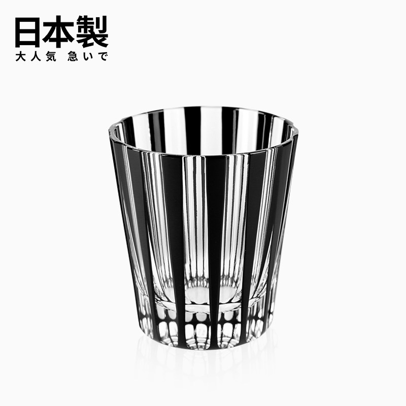 日本进口木本硝子树纹水晶玻璃杯日式江户切子手工杯清酒杯洋酒杯