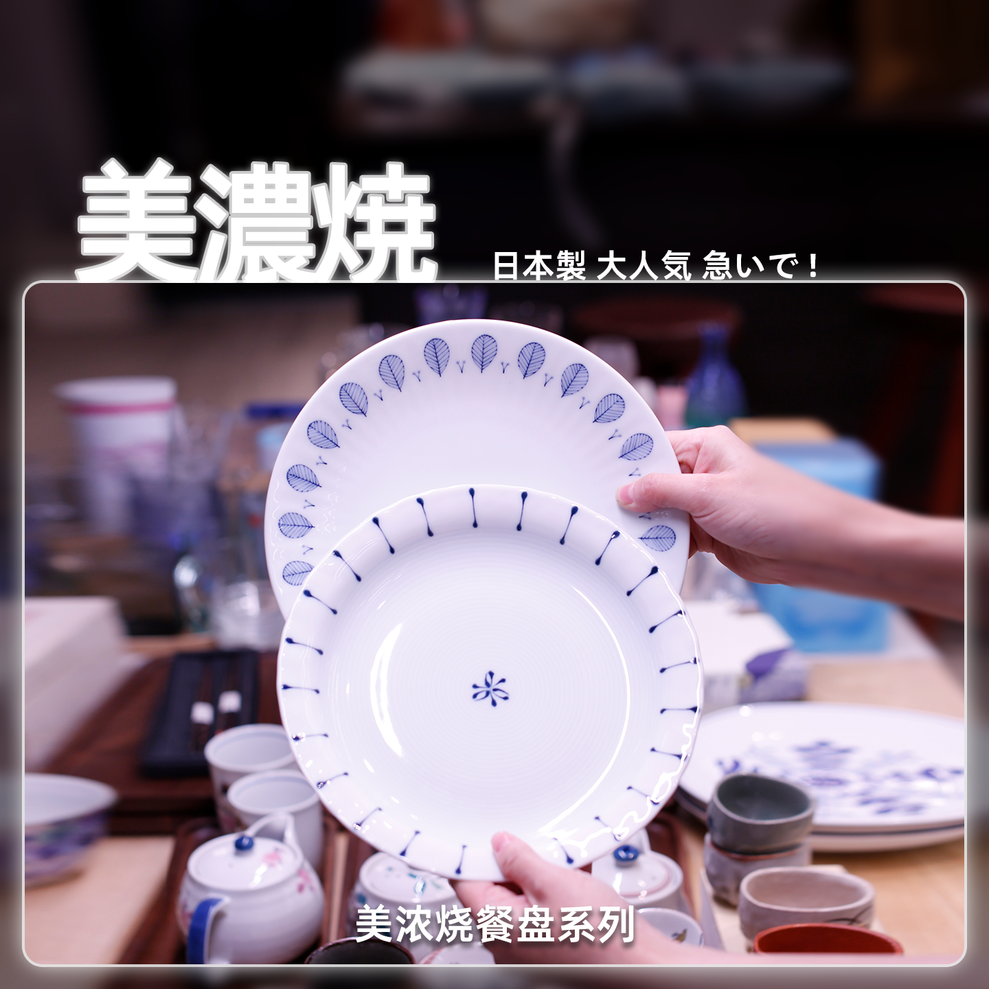 日本进口美浓烧陶瓷餐盘