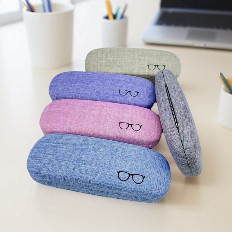 麻布眼镜盒抗压时尚仿压学生近视板材框架眼镜盒定 做