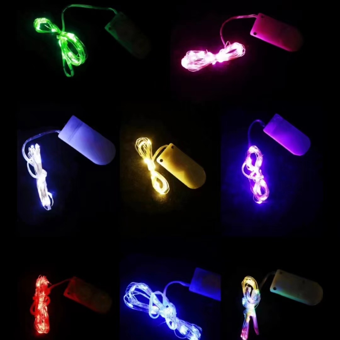 led长亮节日彩灯2032灯串氛围灯铜线灯纽扣灯装饰室内可调光