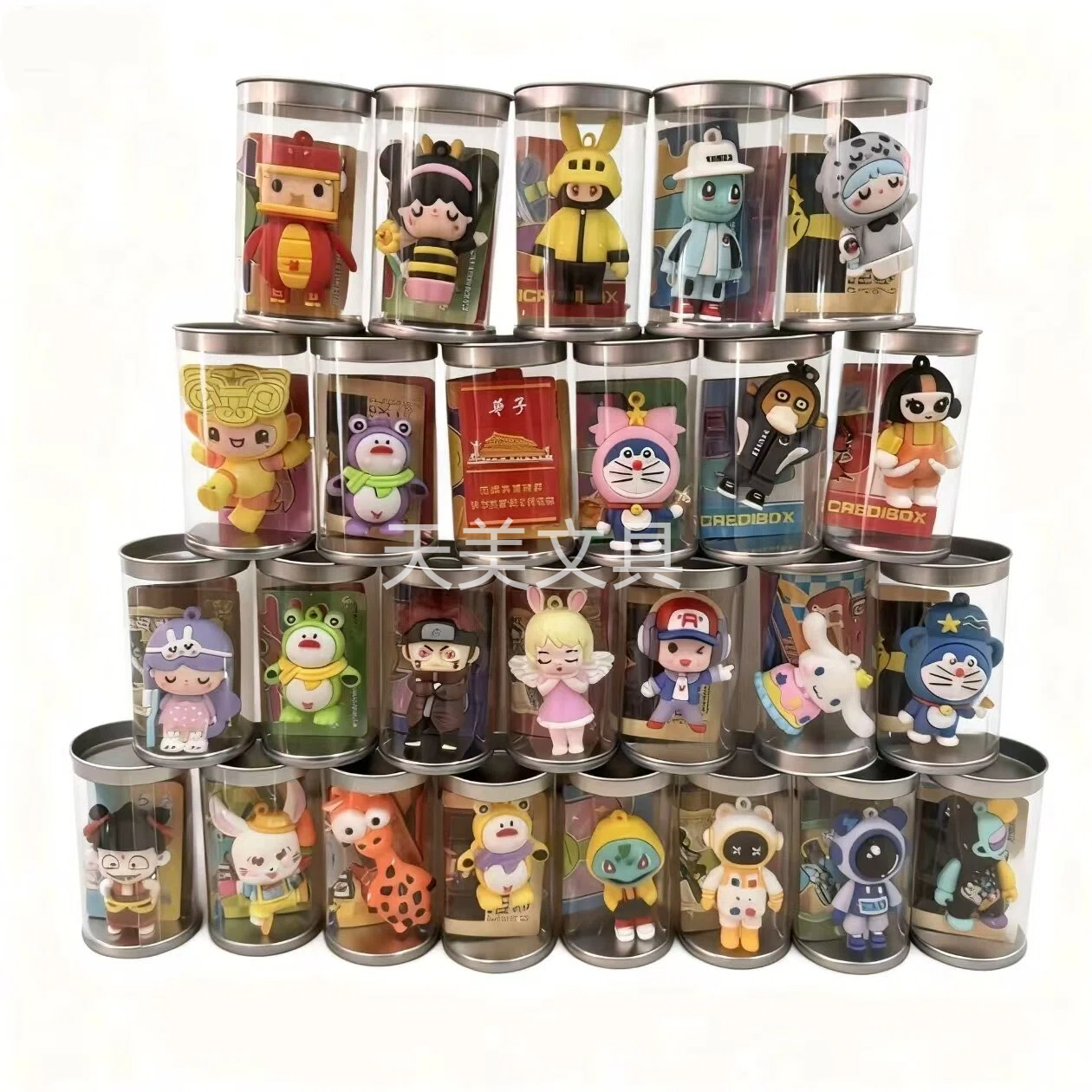 2025新款潮玩8公分卡通公仔桶装高颜值批发小手办桶装公仔盒装
