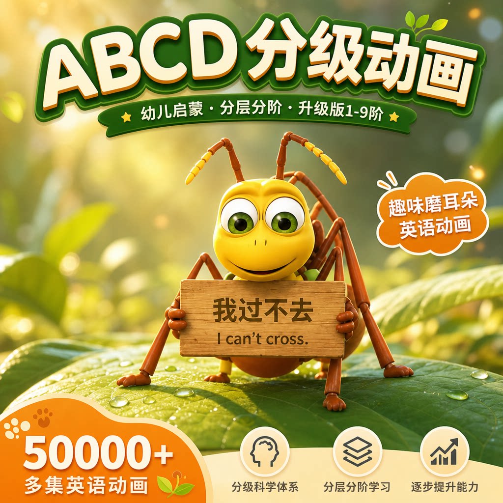 幼儿英文动画动物王国大冒险儿童英语启蒙早教磨耳朵全套动画资源