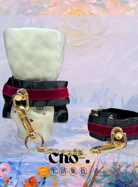 【Cleve】原创设计小众手环手工黑红蕾丝绒面拼PU仿皮手链k8k9