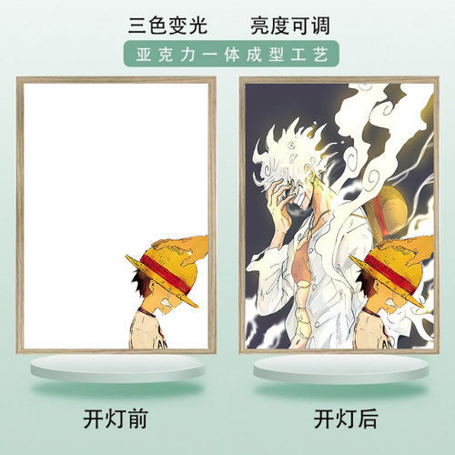 海贼王灯光画路飞小夜灯氛围灯