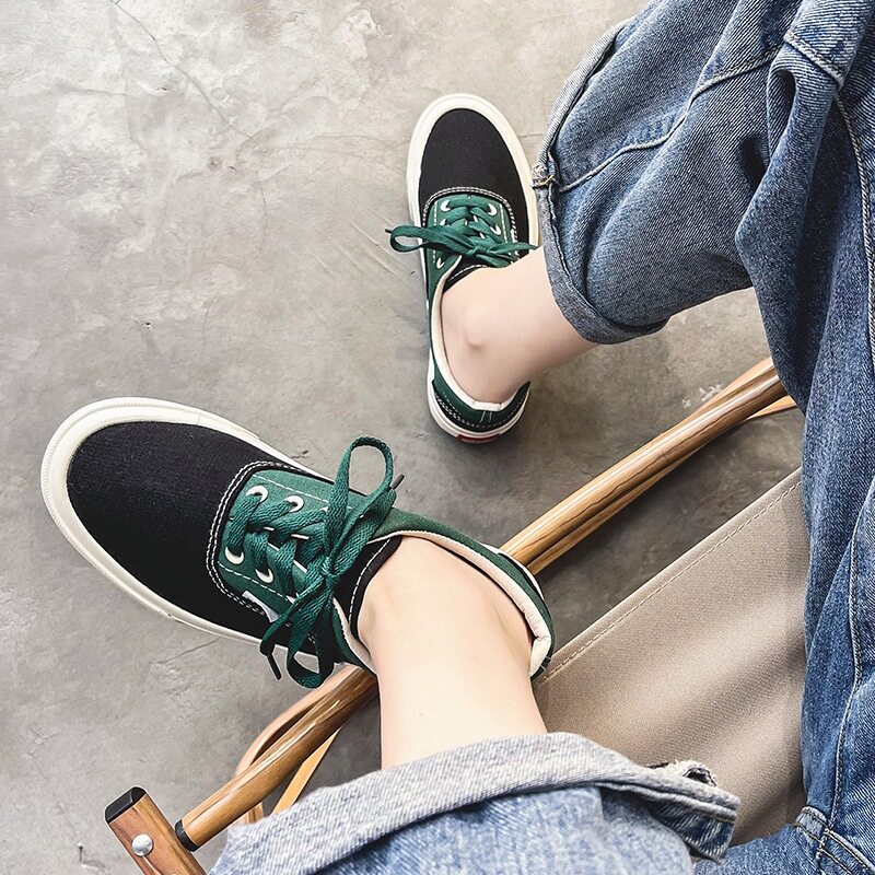 小众国潮帆布鞋男韩版ins潮流百搭低帮滑板鞋复古情侣学生板鞋男