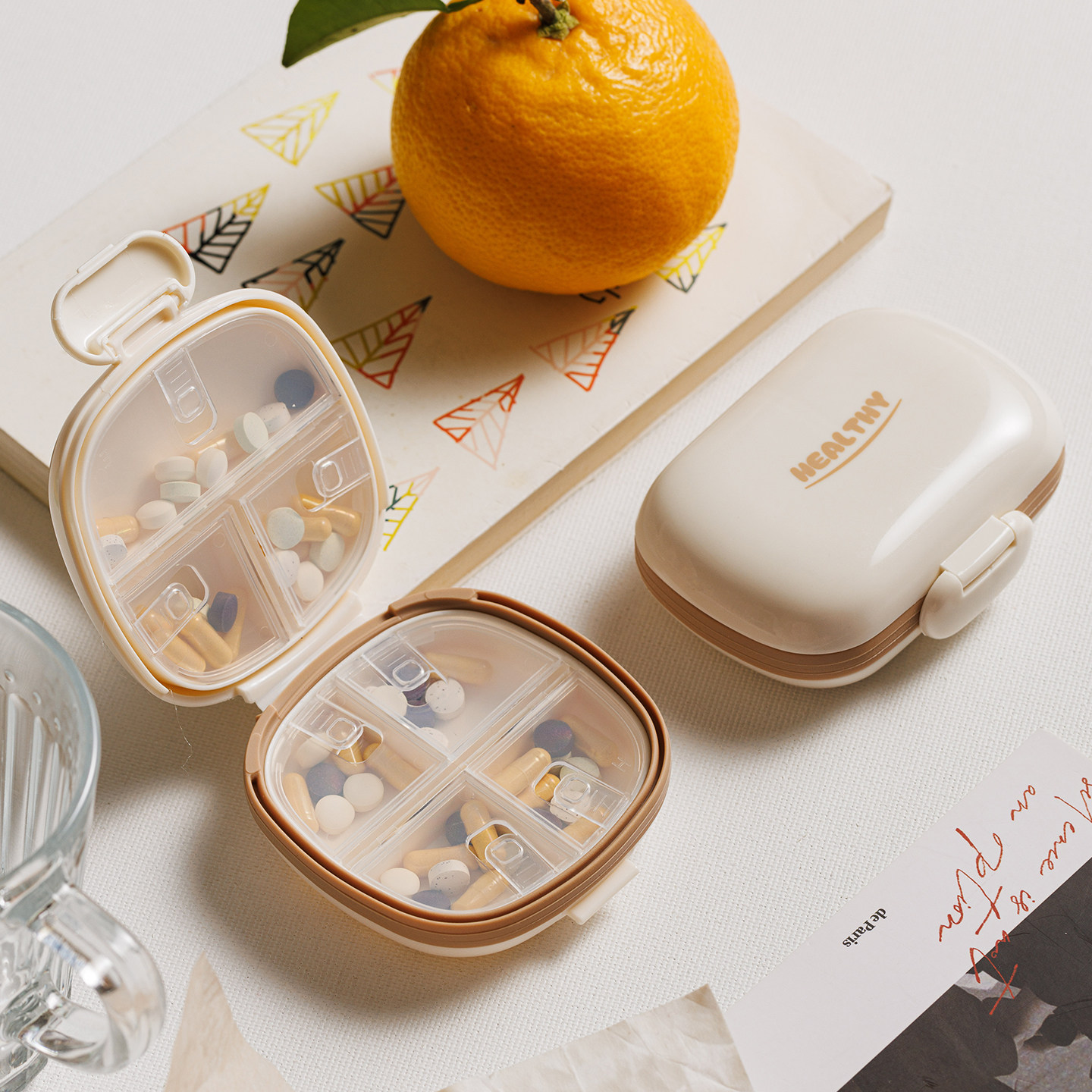 高颜值分格小药盒分装便携式随身迷你大容量一周一日装药片收纳盒,收纳整理,药盒,淘宝优惠券,粉丝福利购,淘宝优惠卷