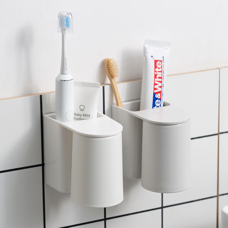 磁吸式牙刷牙膏架置物架免打孔放