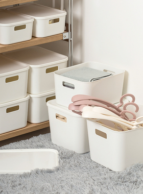 衣架电视柜框框收纳篮筐储物篮子白色桌面收纳箱收纳盒家用整理盒