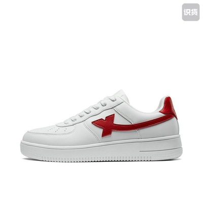 特步小白鞋女鞋秋冬情侣休闲鞋子女鞋空军一号厚底百搭运动鞋板鞋