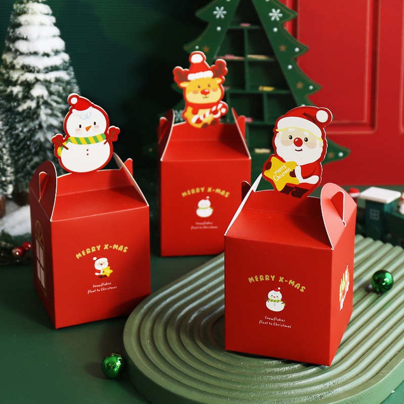 新款圣诞节苹果礼品盒包装平安夜卡通创意平安果礼盒圣诞包装纸盒