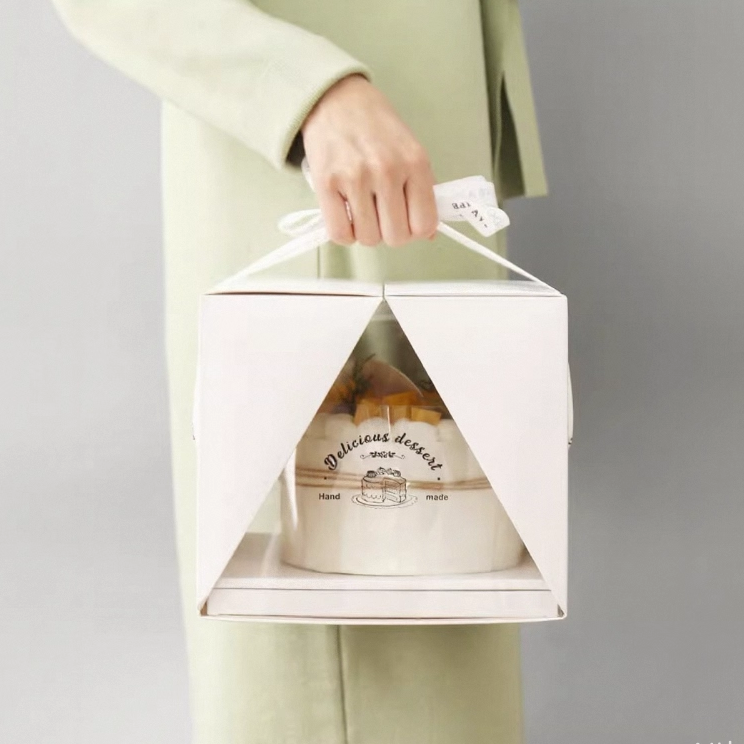 手提4/6/8寸透明蛋糕包装盒